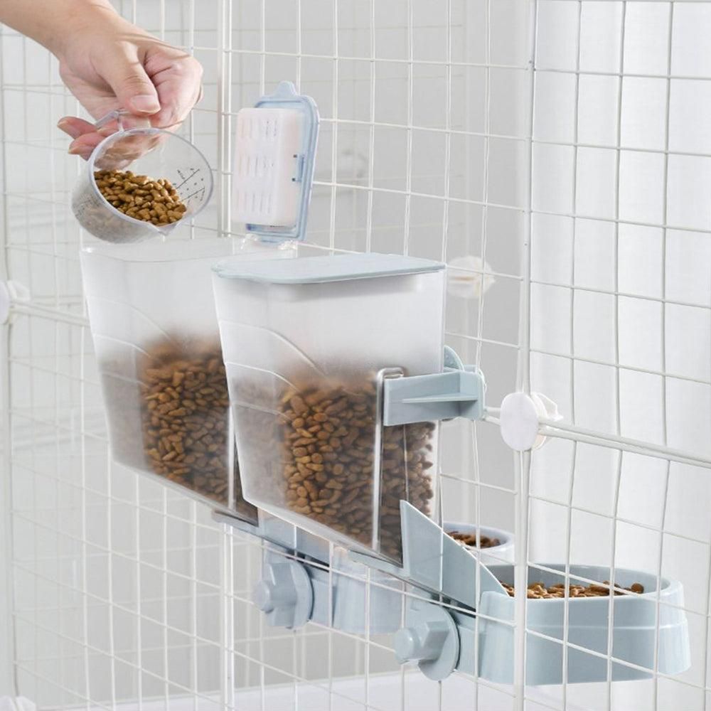 Automatic Food Water Dispenser Set Pet Feeder Bowl Set for Cage Light Blue - Image 3