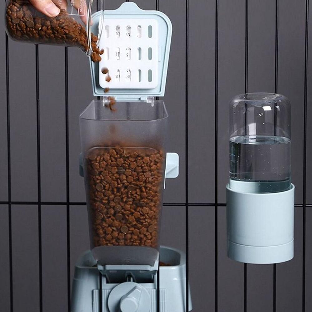 Automatic Food Water Dispenser Set Pet Feeder Bowl Set for Cage Light Blue - Image 5