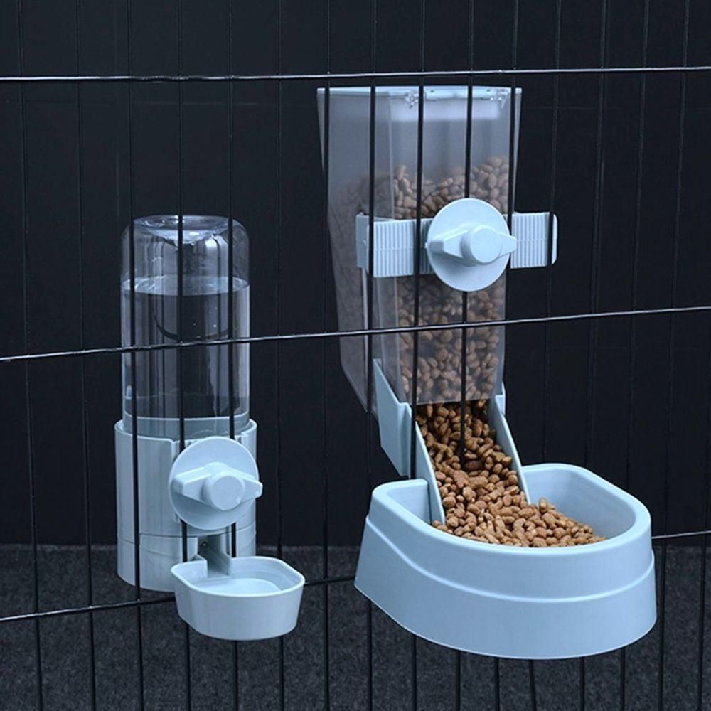 Automatic Food Water Dispenser Set Pet Feeder Bowl Set for Cage Light Blue - Image 6