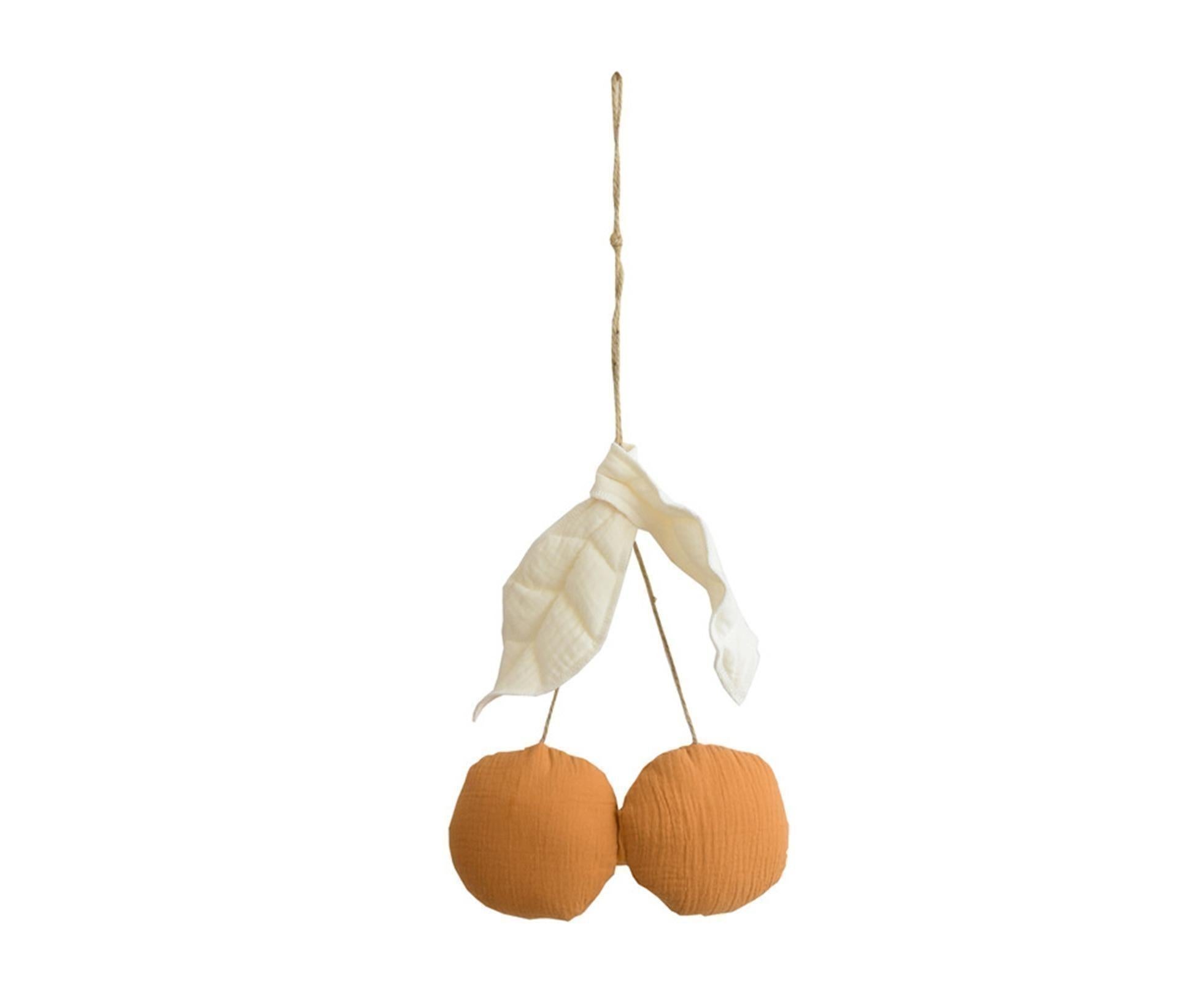Lovely Cherry Shape Wall Hanging Decor Cute Ultra-soft Fabric Wall Hanging Ornament for Home-Orange - Image 2
