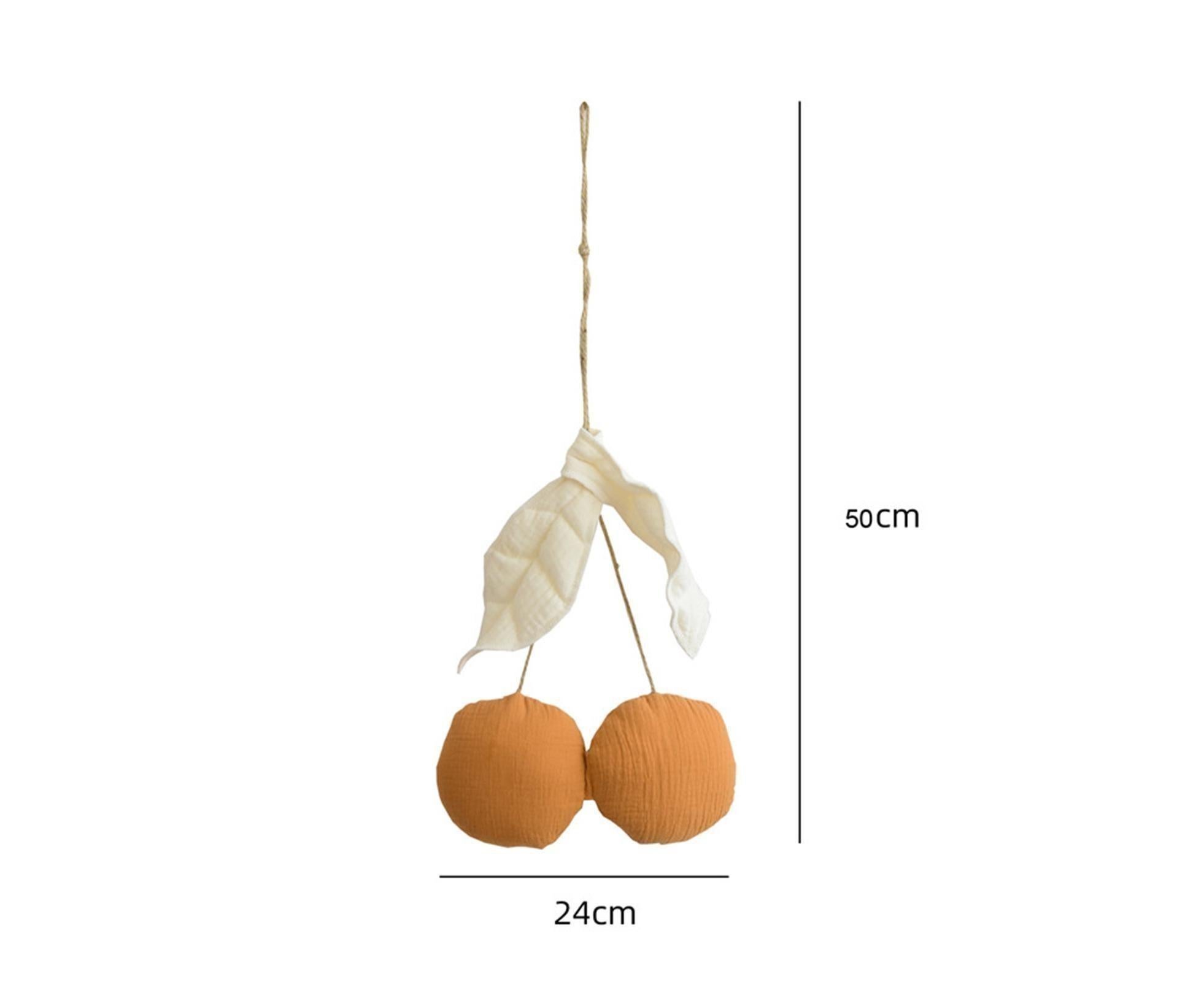 Lovely Cherry Shape Wall Hanging Decor Cute Ultra-soft Fabric Wall Hanging Ornament for Home-Orange - Image 7