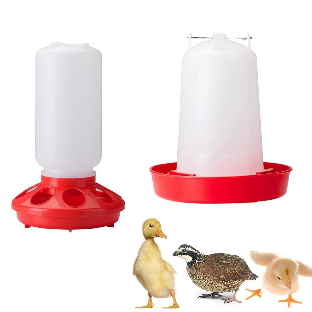 1L Chick Food Feeder and 1.5L Chicken Water Feeder Kit for Chick Aviaries - Image 1