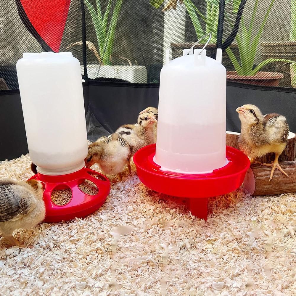 1L Chick Food Feeder and 1.5L Chicken Water Feeder Kit for Chick Aviaries - Image 2