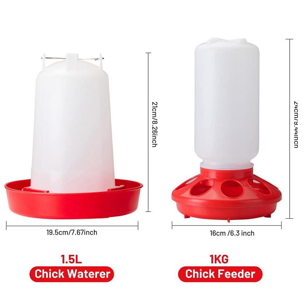 1L Chick Food Feeder and 1.5L Chicken Water Feeder Kit for Chick Aviaries - Image 6