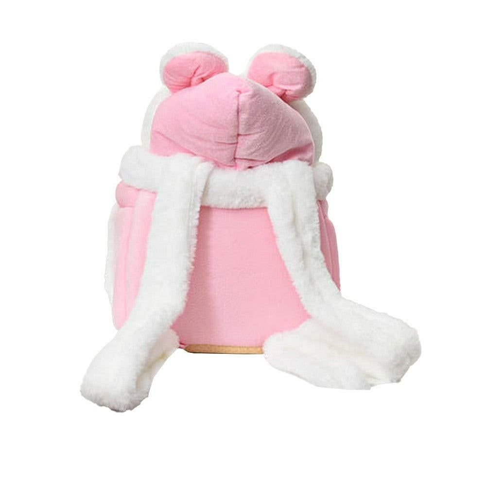 Plush Pet Carrier Backpack Pet Warm Bag with Hand Warmer Pocket Pink - S - Image 3