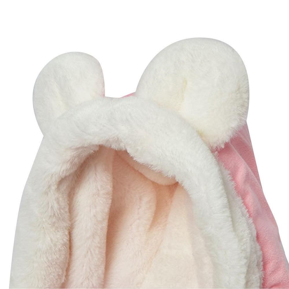 Plush Pet Carrier Backpack Pet Warm Bag with Hand Warmer Pocket Pink - M - Image 6