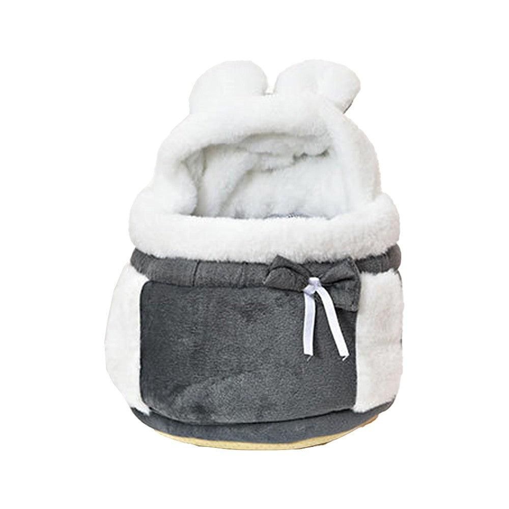 Plush Pet Carrier Backpack Pet Warm Bag with Hand Warmer Pocket Pink - M - Image 8