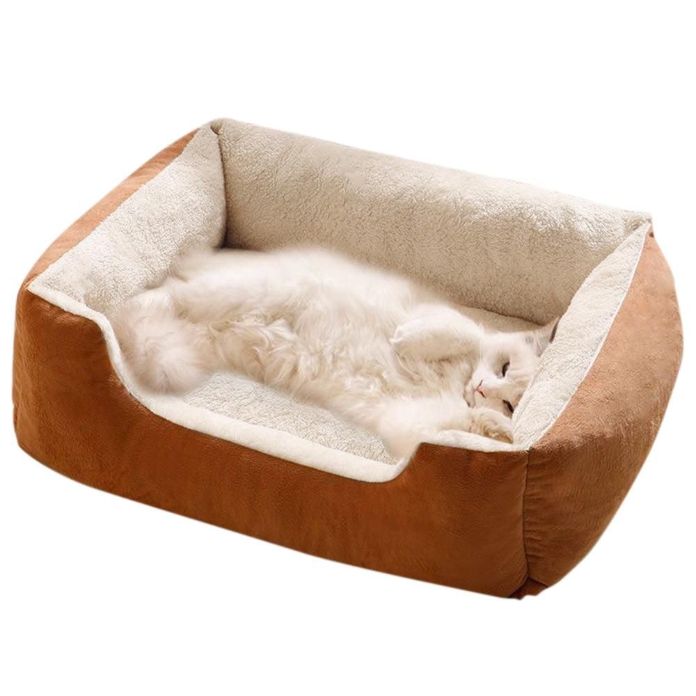 Rectangle Pet Bed for Dogs Cats Beds Warming Soft Calming Sleeping Puppy Bed Black - M - Image 7