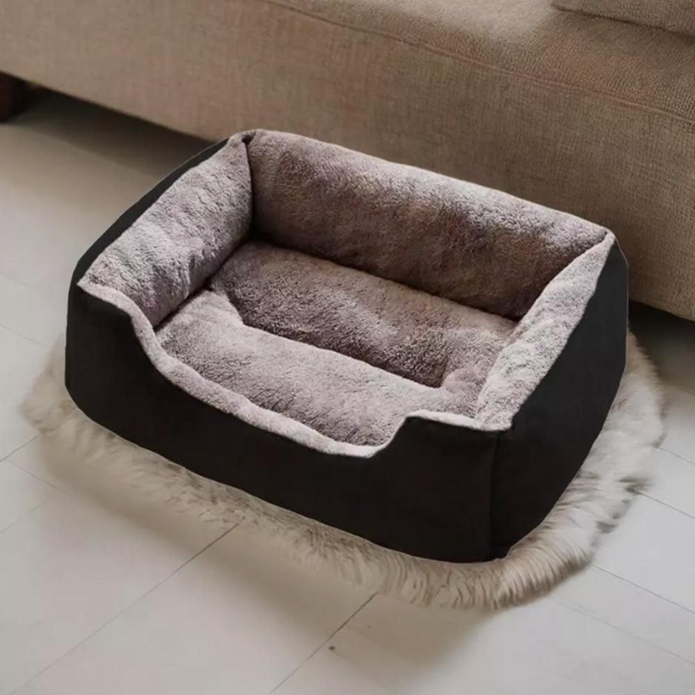 Rectangle Pet Bed for Dogs Cats Beds Warming Soft Calming Sleeping Puppy Bed Black - L - Image 5