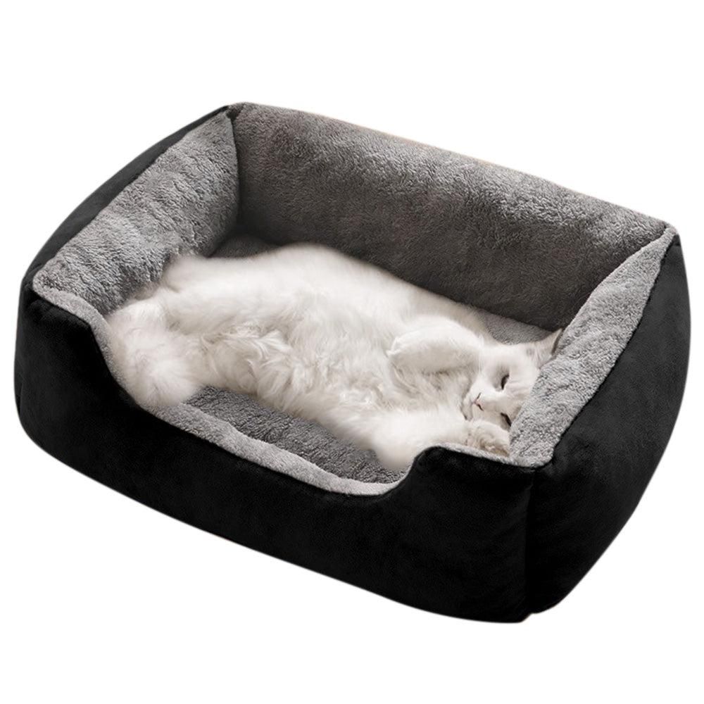 Rectangle Pet Bed for Dogs Cats Beds Warming Soft Calming Sleeping Puppy Bed Black - XL - Image 1
