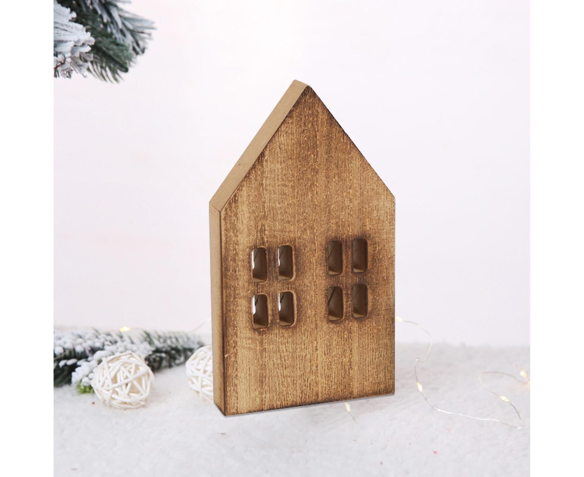 Miniature Wooden House-Brown L - Image 2