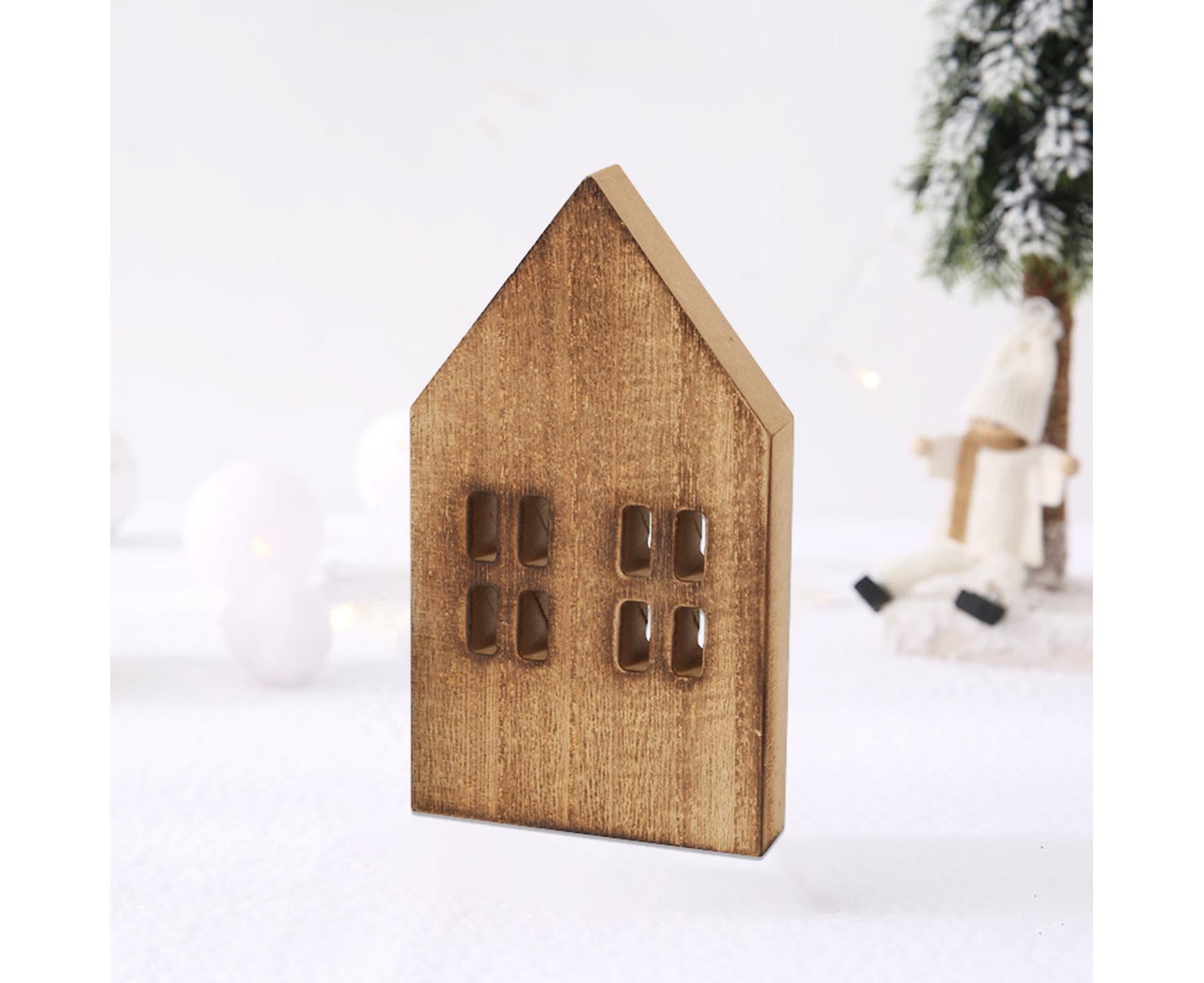 Miniature Wooden House-Brown L - Image 3