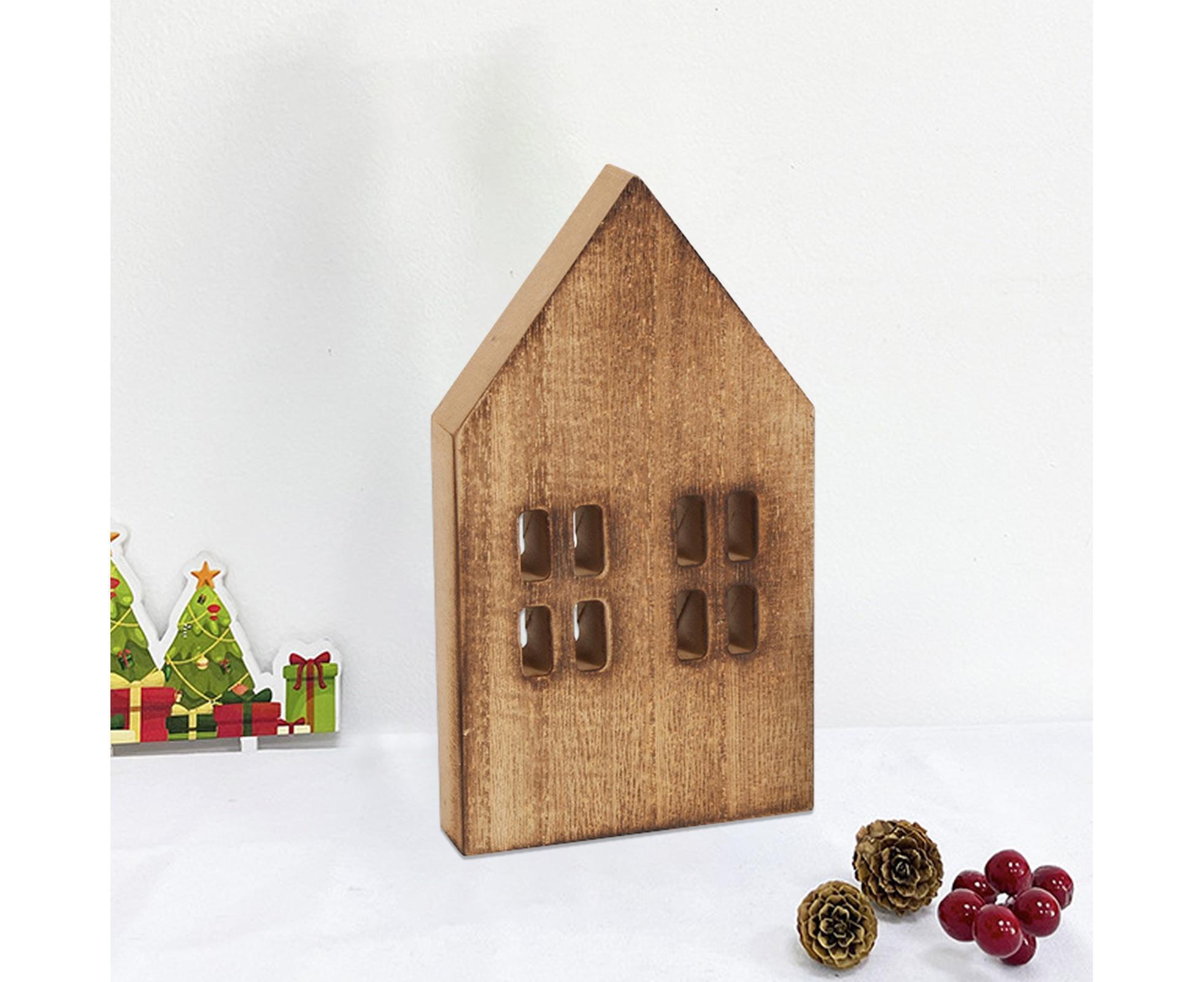 Miniature Wooden House-Brown L - Image 4