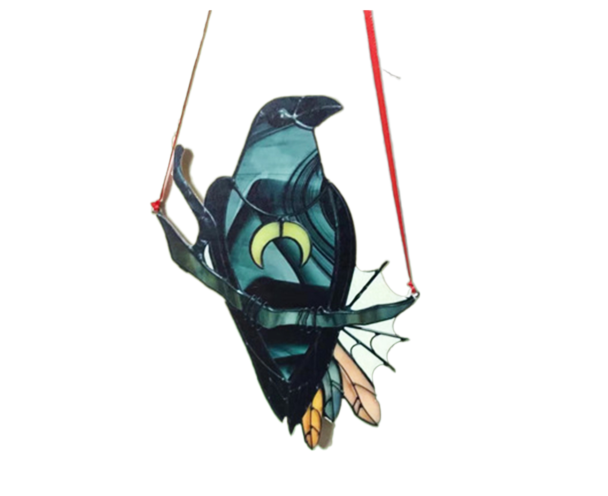 Pendant Crow Pattern Landscaping Ornaments Acrylic Door Wall Hanging Ornaments for Home-Black - Image 1