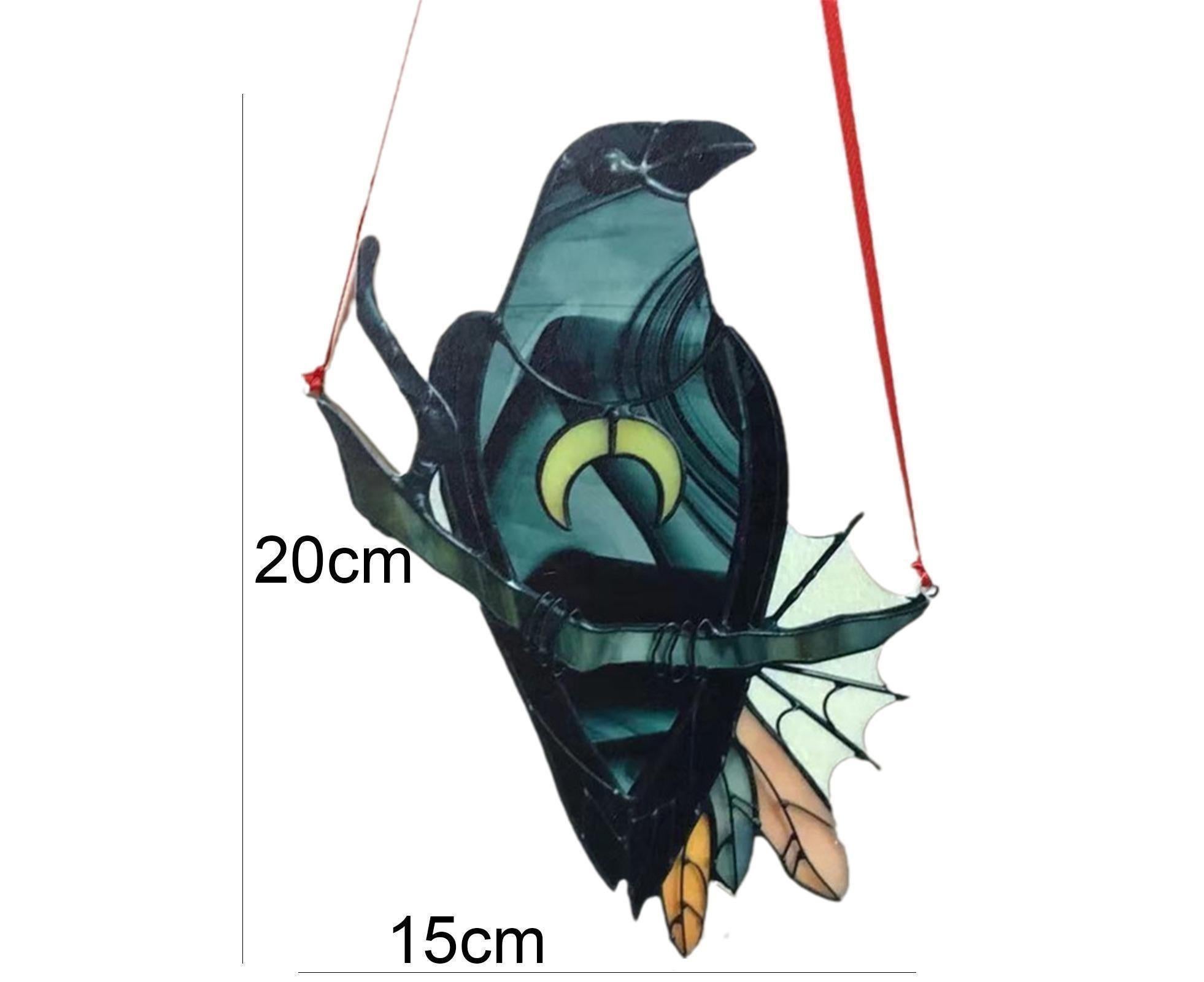 Pendant Crow Pattern Landscaping Ornaments Acrylic Door Wall Hanging Ornaments for Home-Black - Image 6