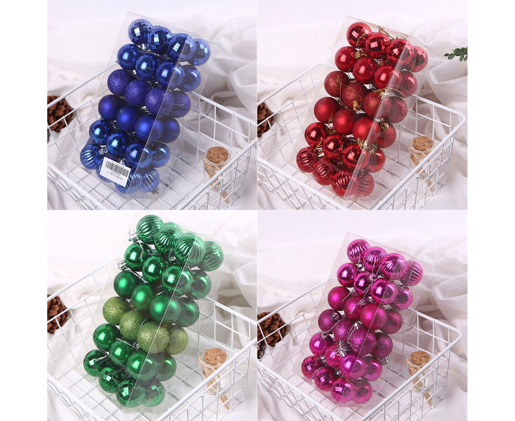 36Pcs Christmas Tree Balls Festival Home Party Mall Xmas Hanging Decor Ornament-White - Image 3