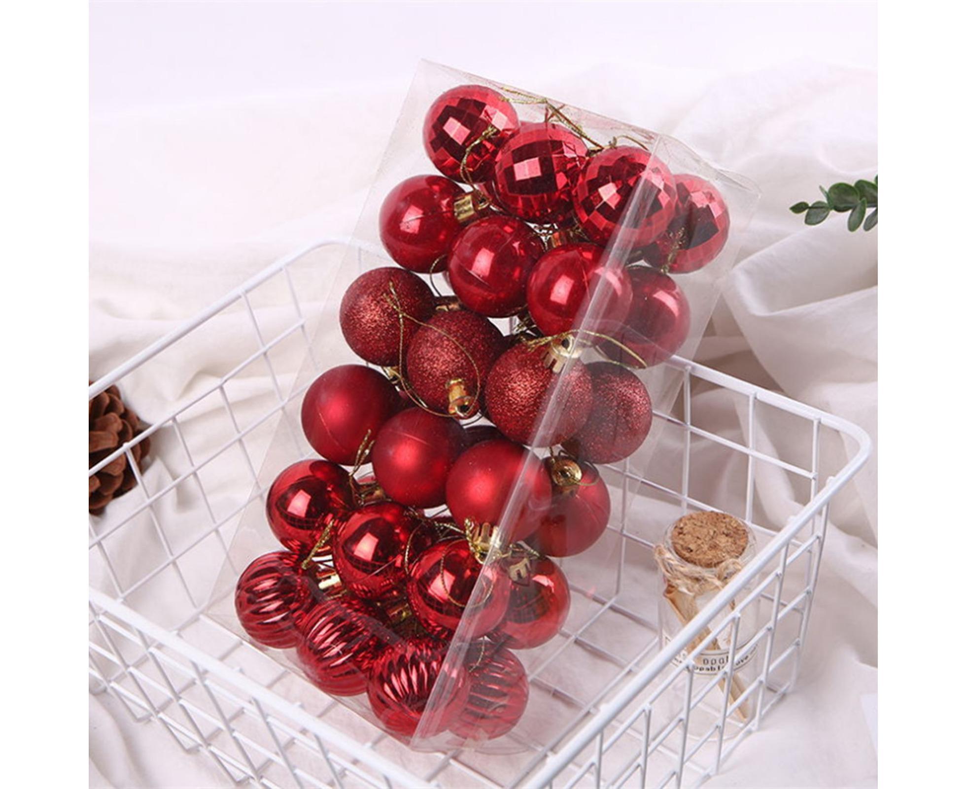 36Pcs Christmas Tree Balls Festival Home Party Mall Xmas Hanging Decor Ornament-White - Image 6