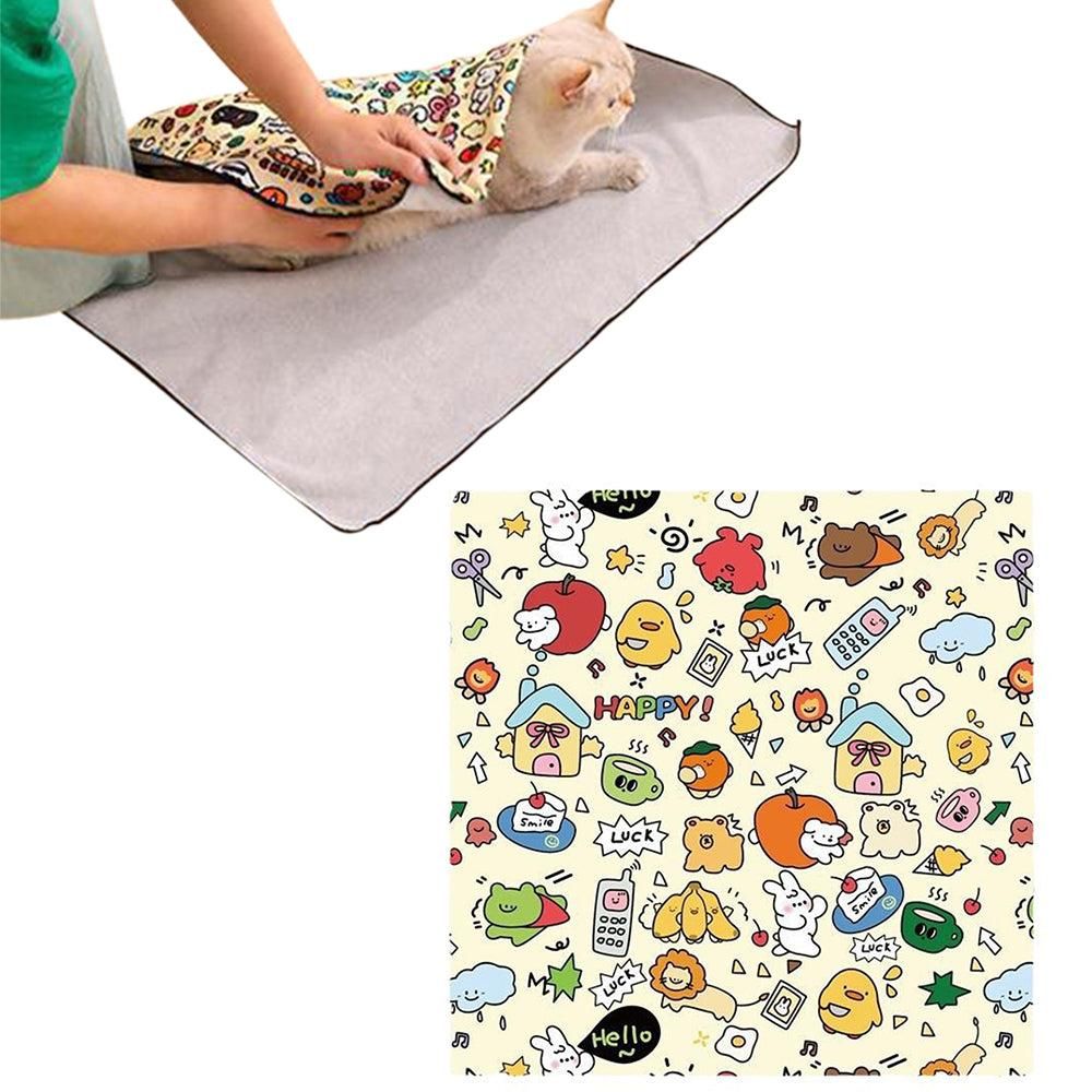Anti-Escape Cat Grooming Wrap Mat Anti-Scratch Calming Wrap for Pet Nail Clipping Multifunctional Pet Mat - L - Image 1