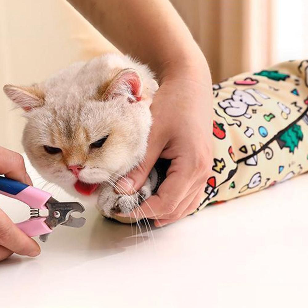 Anti-Escape Cat Grooming Wrap Mat Anti-Scratch Calming Wrap for Pet Nail Clipping Multifunctional Pet Mat - L - Image 3