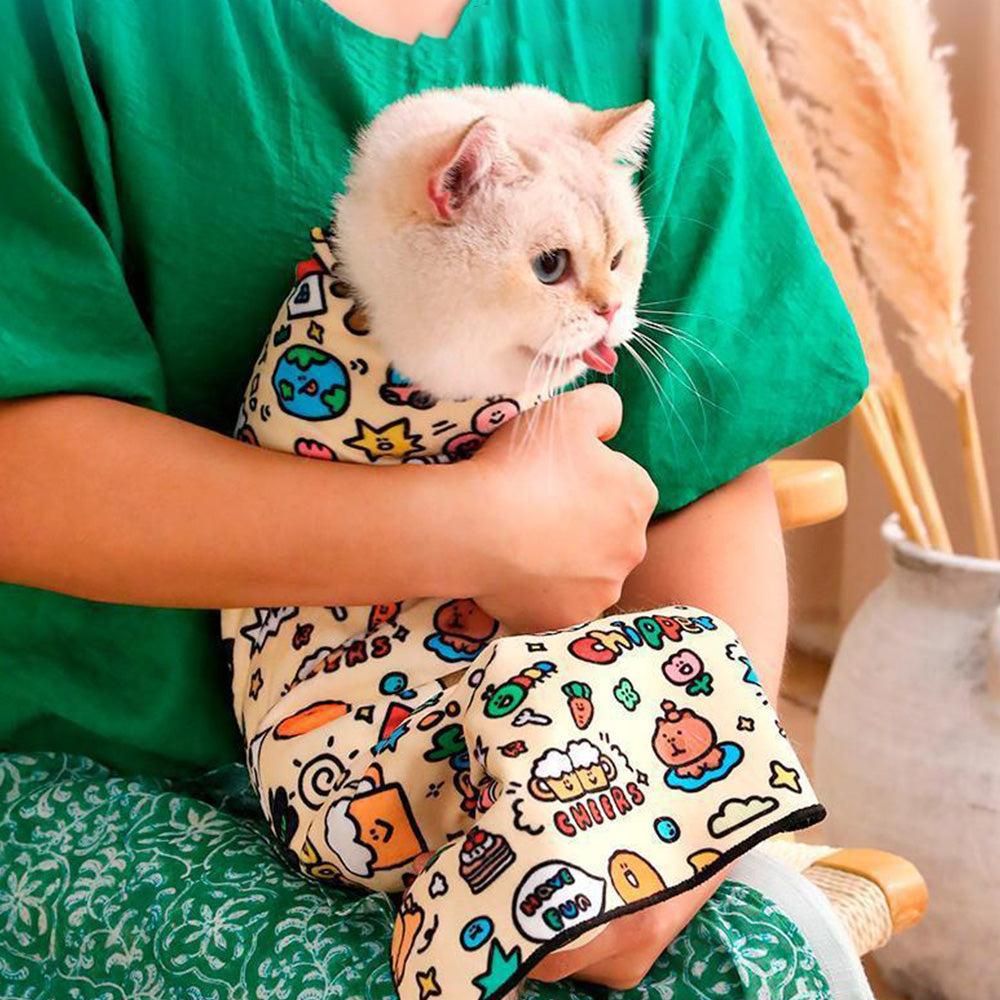 Anti-Escape Cat Grooming Wrap Mat Anti-Scratch Calming Wrap for Pet Nail Clipping Multifunctional Pet Mat - XL - Image 2