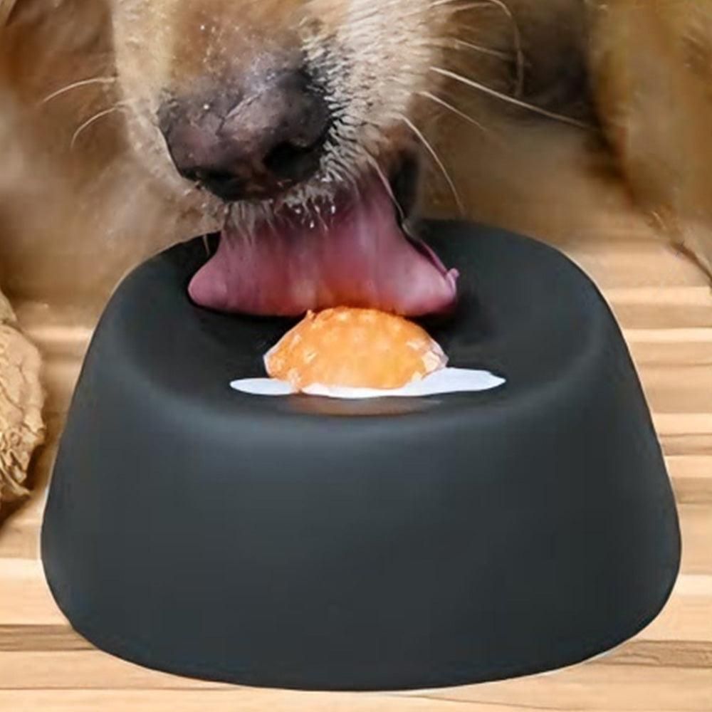 Slow Feeder Dog Bowl with Rolling Ball for Treats Snacks Training Black - Image 1