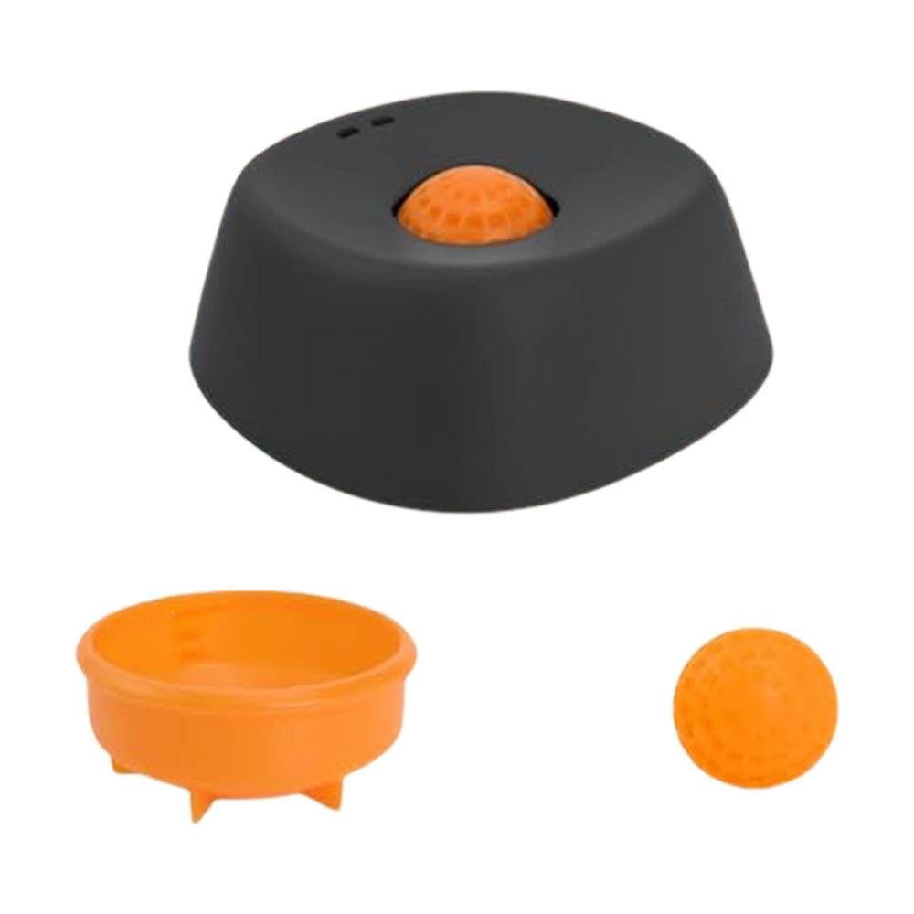 Slow Feeder Dog Bowl with Rolling Ball for Treats Snacks Training Black - Image 2