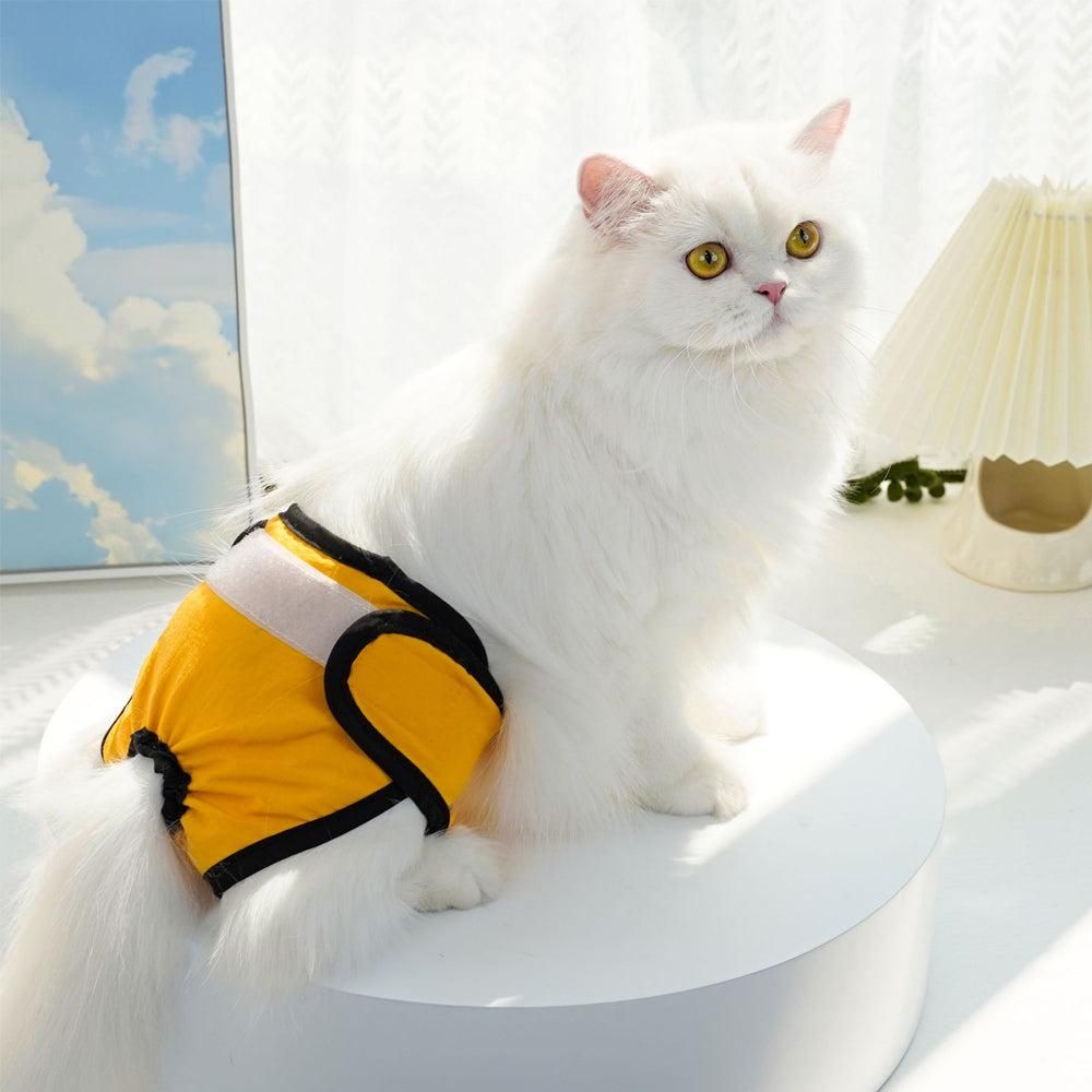 Washable Female Pet Nappy Diaper Dog Cat Physiological Pants Yellow - L - Image 4