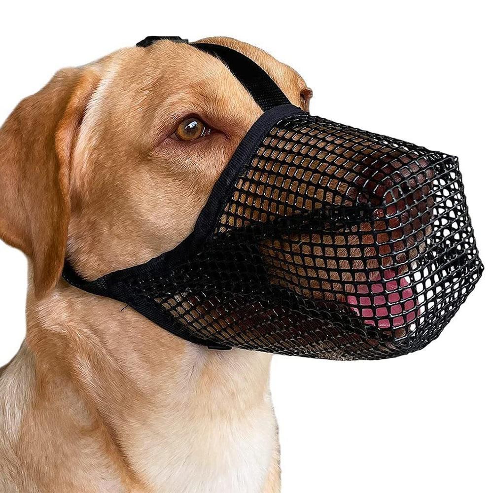 Soft Mesh Covered Dog Muzzle with Adjustable Straps Anti-Biting Breathable Pet Muzzle XL - Image 3