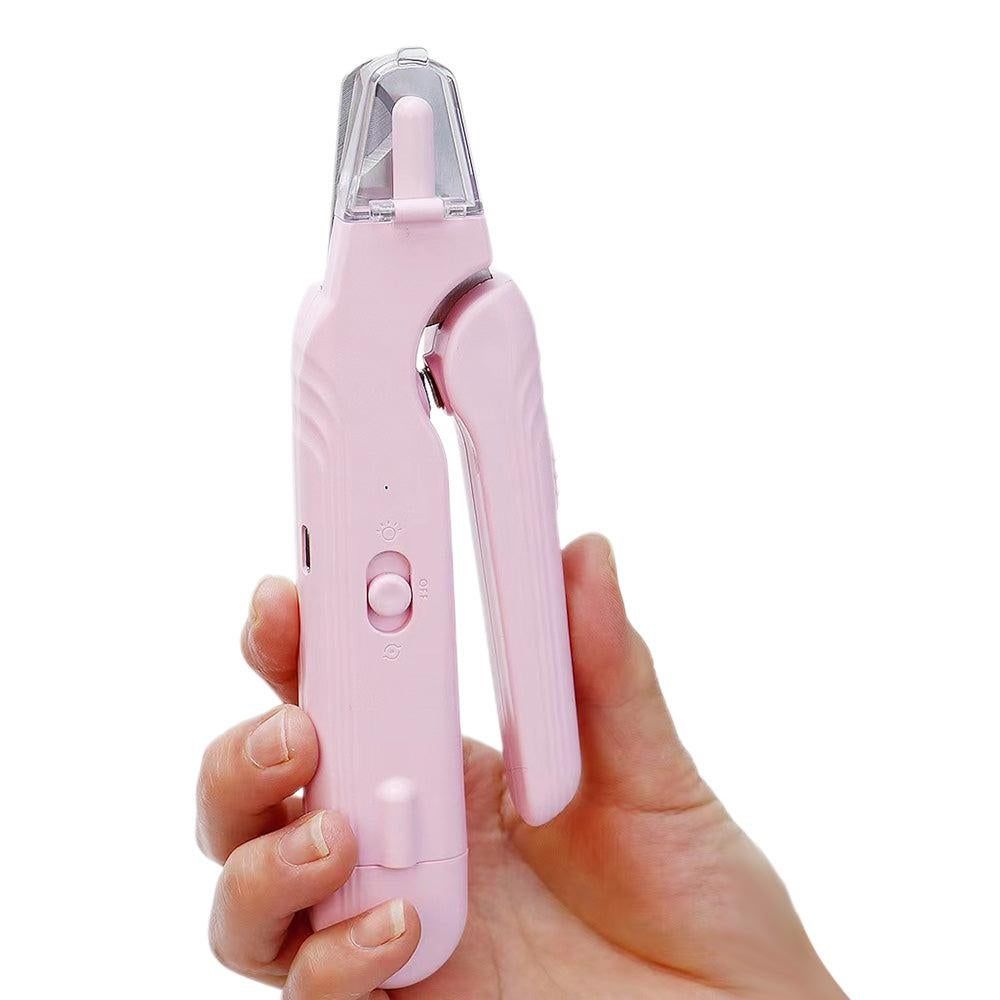 2-in-1 Pet Nail Grinder with LED Lights USB Rechargeable Dog Nail Clippers Cats Claw Trimmer Pink - Image 3