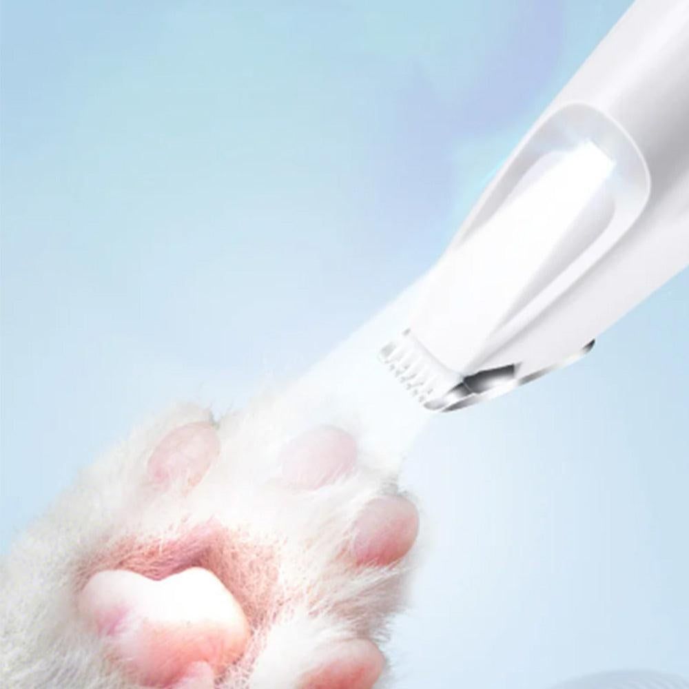 Dog Paw Trimmer with LED Light Rechargeable Pet Hair Clippers for Small Dogs Cats White - Image 2