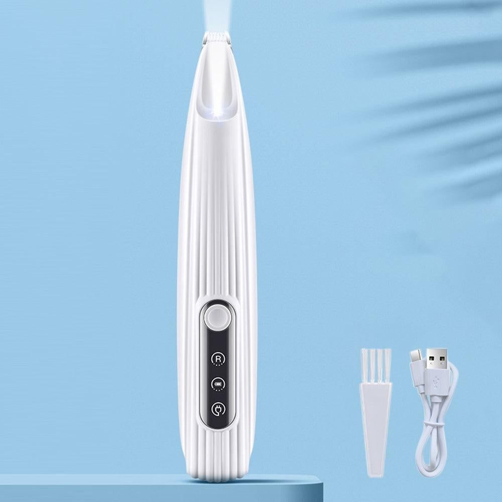 Dog Paw Trimmer with LED Light Rechargeable Pet Hair Clippers for Small Dogs Cats White - Image 6