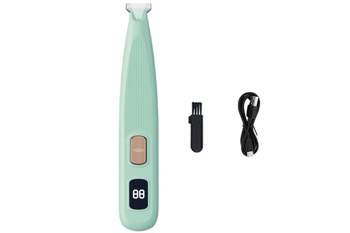 Dog Paw Trimmer with LED Light Rechargeable Pet Hair Clippers for Small Dogs Cats White - Image 8