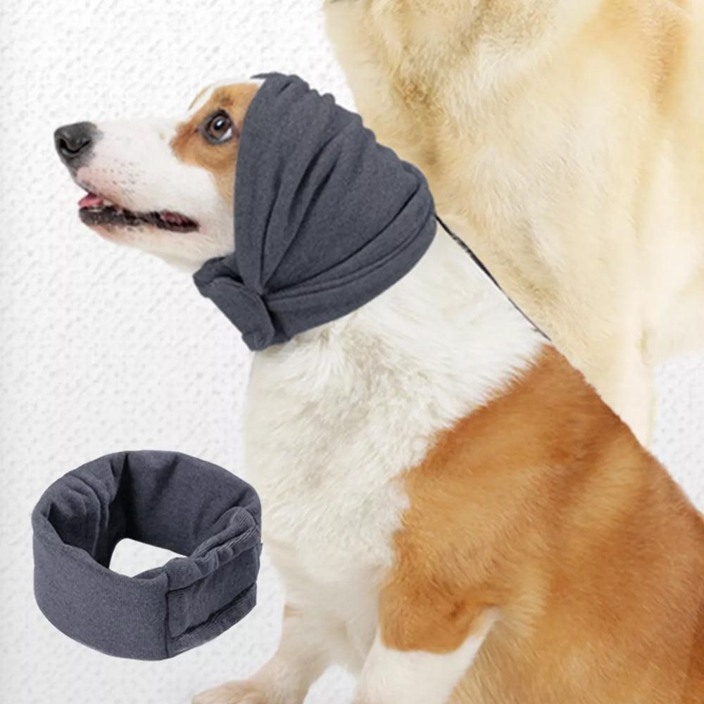 Dog Calming Ear Wraps Ear Protection Cover Pet Dog Head Muff Dark Gray - S - Image 3