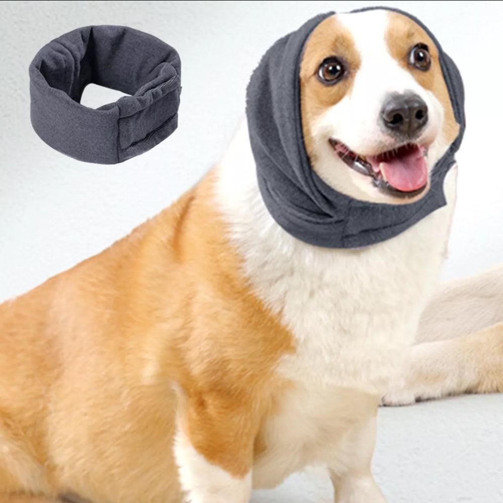 Dog Calming Ear Wraps Ear Protection Cover Pet Dog Head Muff Dark Gray - M - Image 4