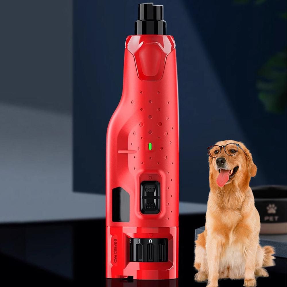 6-Speed Electric Nail Grinder Pet Dog Nail Trimmers File with 2 LED Lights - Image 3
