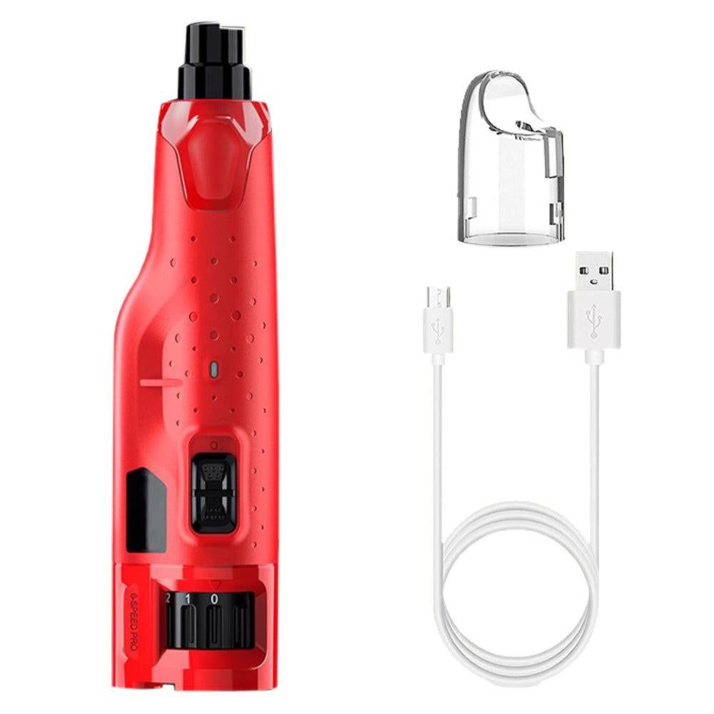 6-Speed Electric Nail Grinder Pet Dog Nail Trimmers File with 2 LED Lights - Image 6
