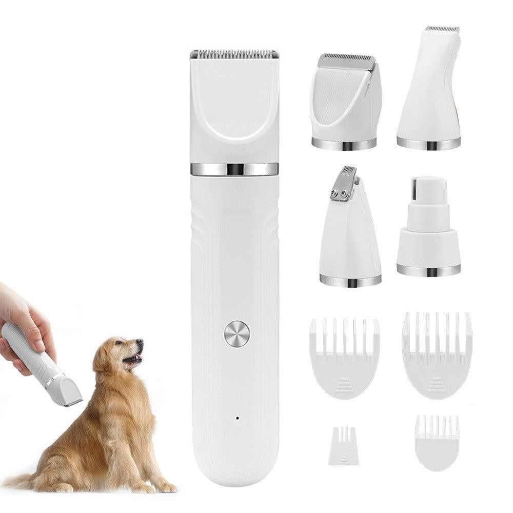4-in-1 Dog Hair Clipper Dog Paw Trimmer Dog Grooming Kit White - Image 1