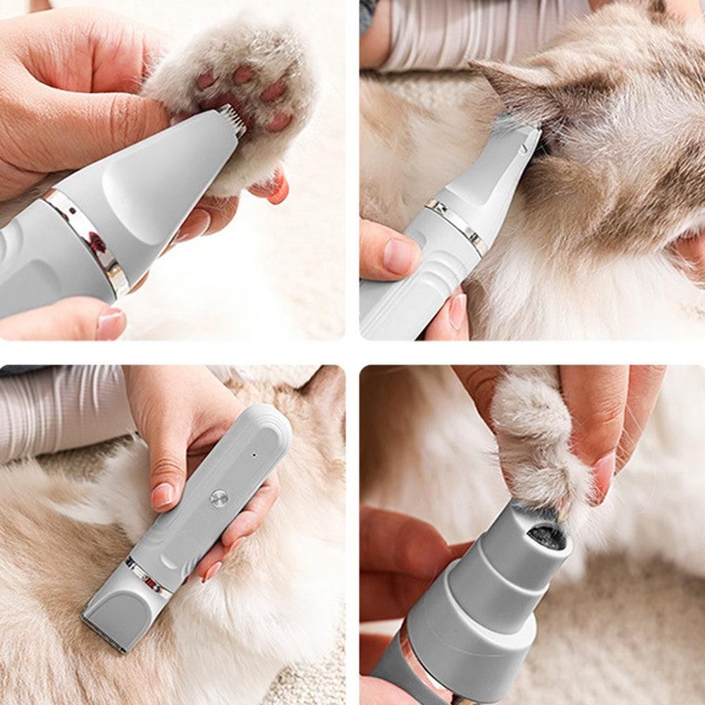 4-in-1 Dog Hair Clipper Dog Paw Trimmer Dog Grooming Kit White - Image 3