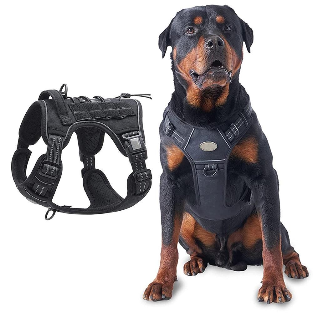 No-Pull Training Dog Harness Adjustable Reflective Pet Training Vest Easy Control M -Black - Image 6