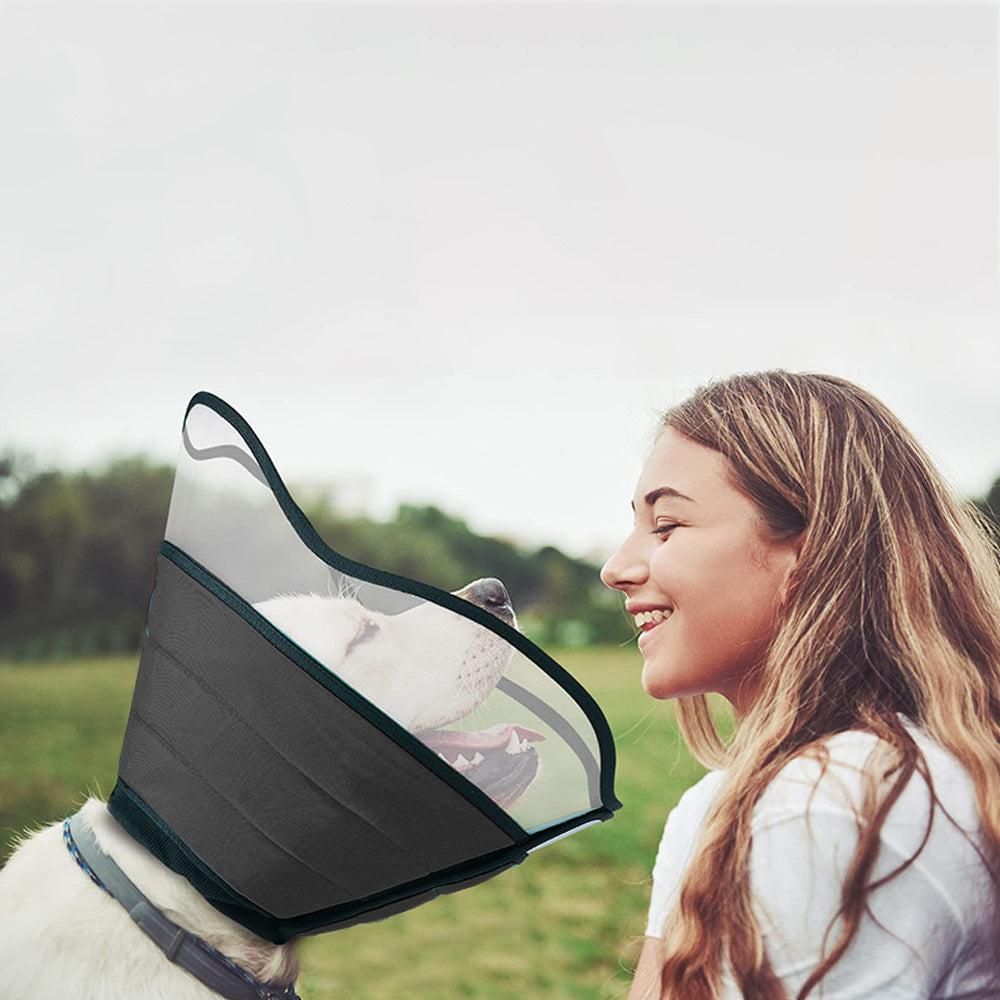 Pet Dog Cone Collar Soft Neck Collar Adjustable Pet Elizabethan Collar Black - S - Image 3