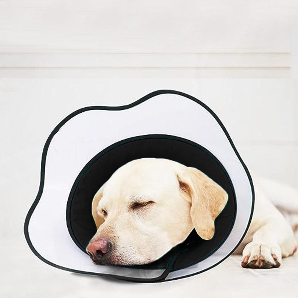 Pet Dog Cone Collar Soft Neck Collar Adjustable Pet Elizabethan Collar Black - L - Image 2