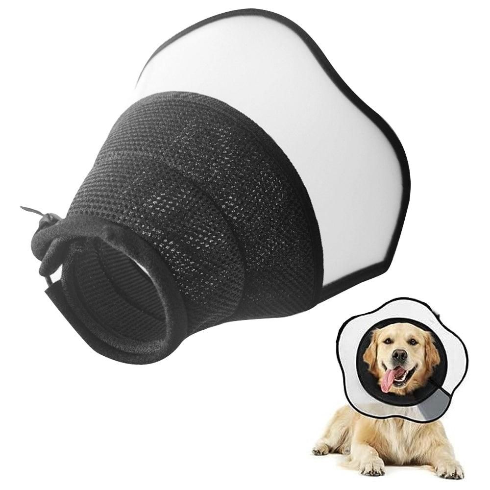 Pet Dog Cone Collar Soft Neck Collar Adjustable Pet Elizabethan Collar Black - XL - Image 1