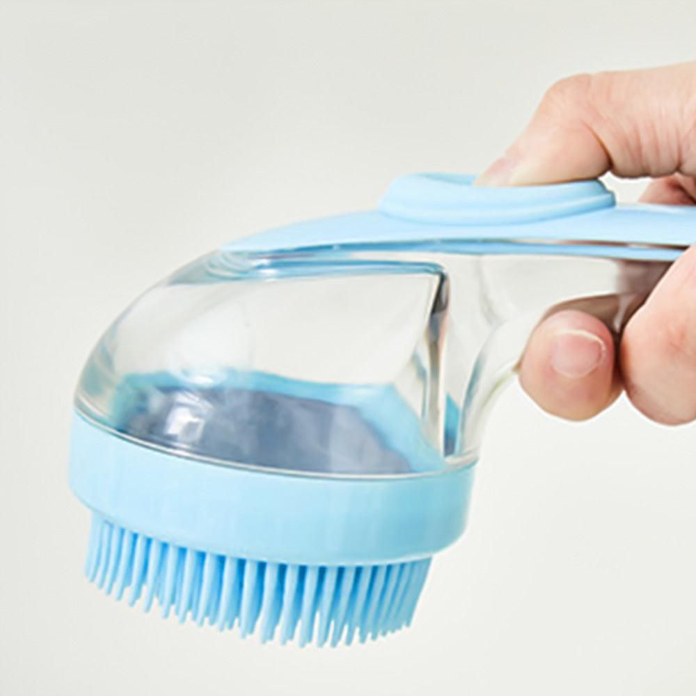 2-in-1 Pet Bath Brush with Built-in Shampoo Dispenser Dog Shampoo Bubble Maker Dog Cat Bathing Grooming Tool Blue - Image 5