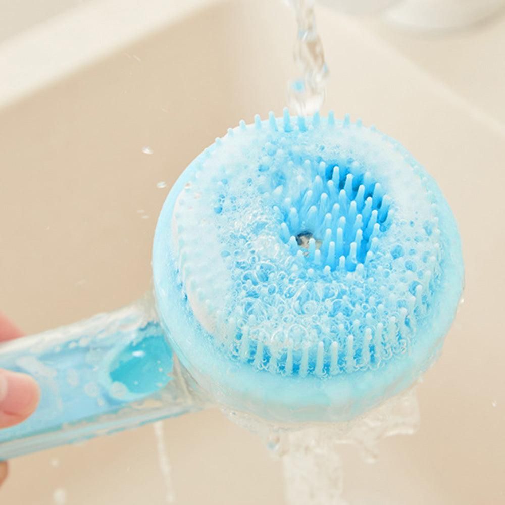 2-in-1 Pet Bath Brush with Built-in Shampoo Dispenser Dog Shampoo Bubble Maker Dog Cat Bathing Grooming Tool Blue - Image 6