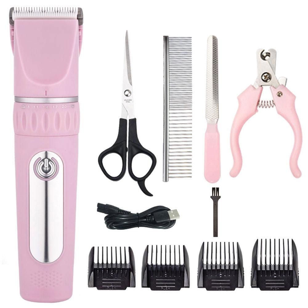 Electric Dog Cat Grooming Kit Cordless Pet Hair Shaver Scissors Clippers Trimmer White - Image 4