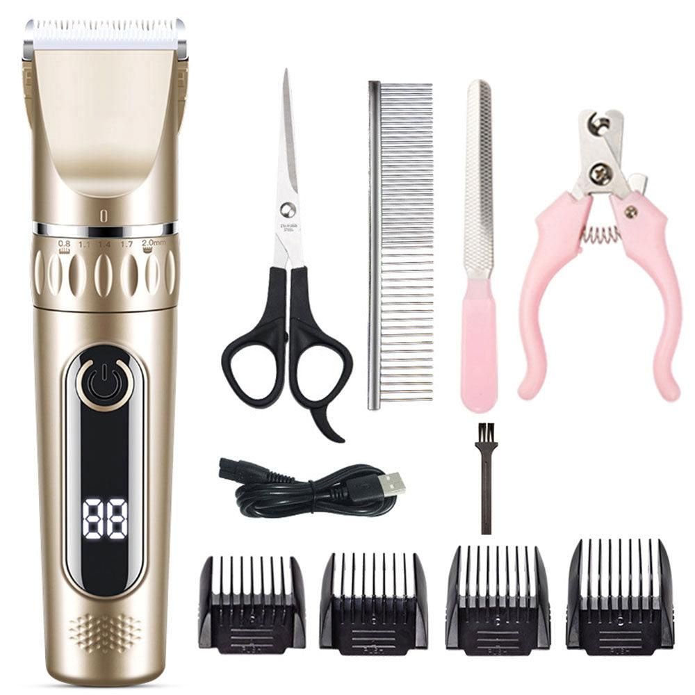 Electric Dog Cat Grooming Kit Cordless Pet Hair Shaver Scissors Clippers Trimmer White - Image 6
