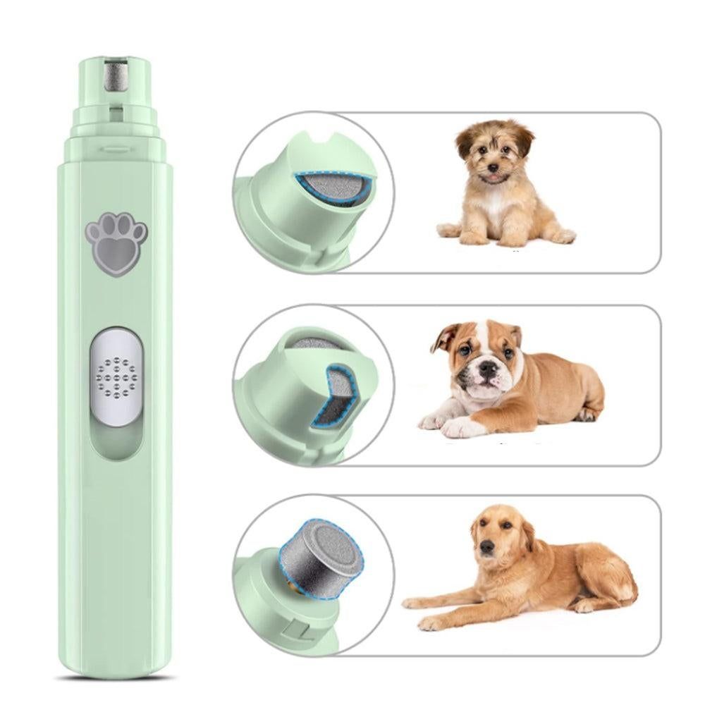 Pet Dog Electric Nail Grinder Rechargeable Nail Trimmers Clipper Green - Image 2