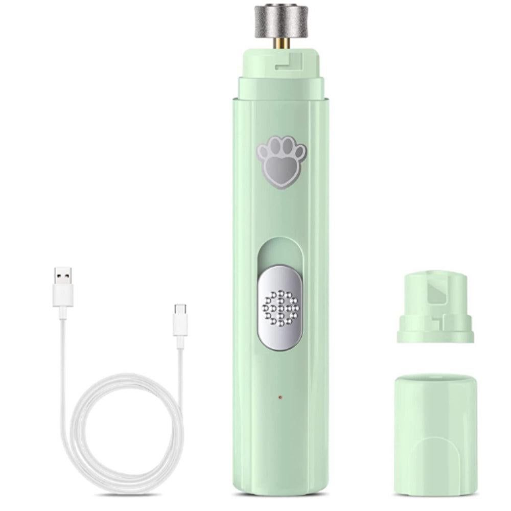 Pet Dog Electric Nail Grinder Rechargeable Nail Trimmers Clipper Green - Image 3