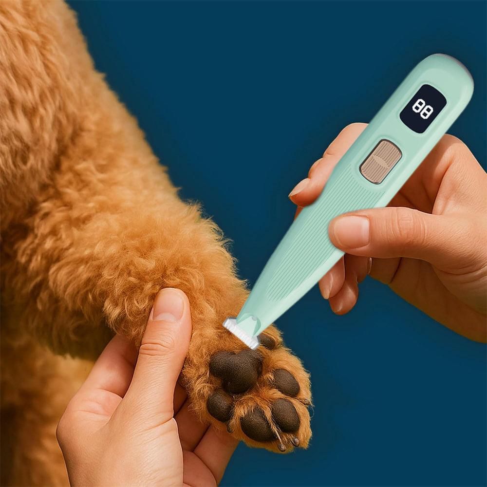 Cordless LED Dual-Speed Pet Paw Trimmer for Dogs & Cats Green - Image 2