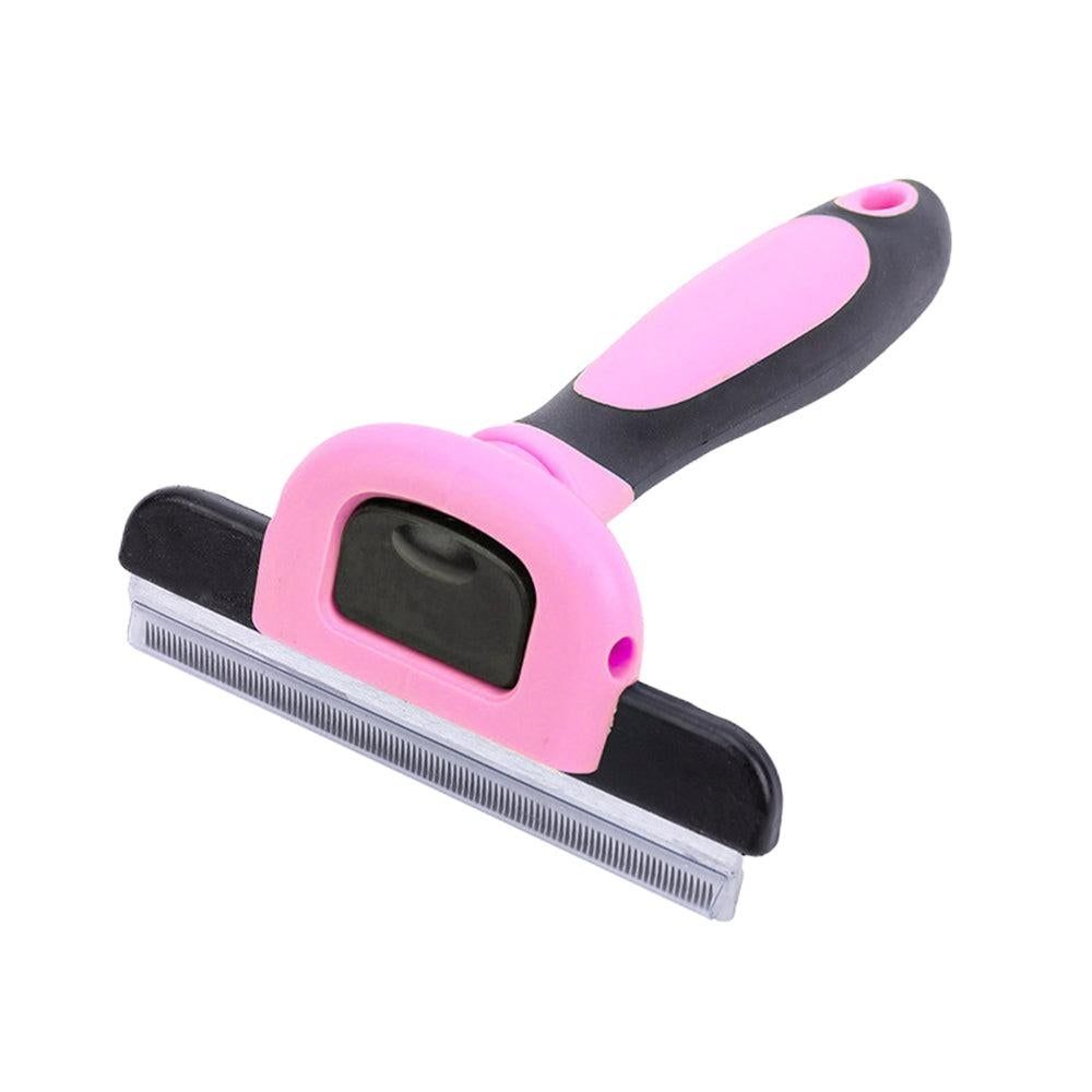 Pet Dog Cat Grooming Comb Brush Hair Remover Deshedding Tool Pink - Image 1